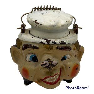 Rare Tilso Sugar Bowl  w/ Lid & Wire Bail Handle‎ Chef w/ Bee On Nose, Japan HTF